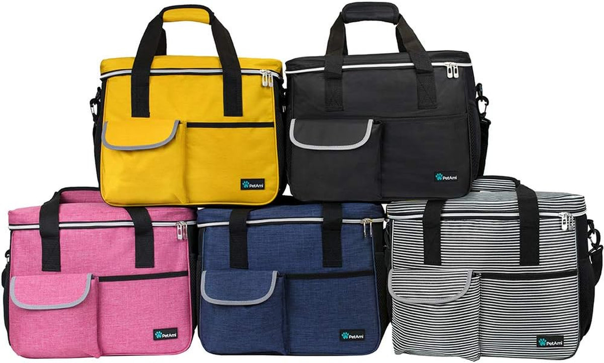 Dog Travel Organizer Bag for Pet Supplies, Medium Black Diaper Tote
