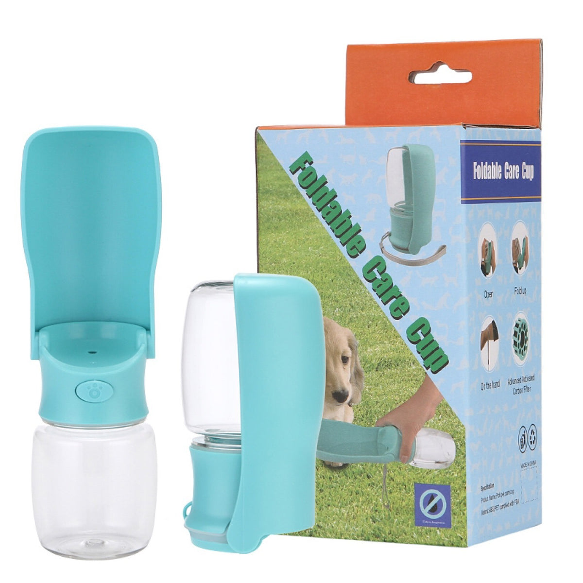 Foldable Portable Dog Water Bottle and Dispenser for Pets